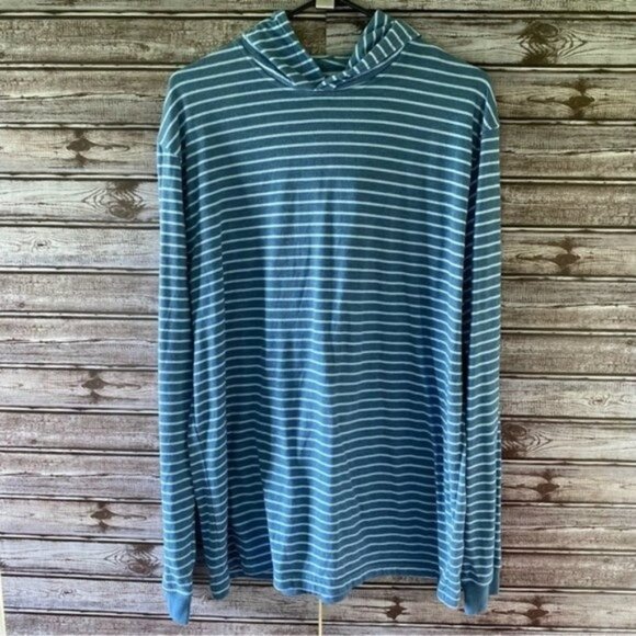 J Crew Factory Men's Striped Hooded Long-Sleeved Pullover Size‎ L - Picture 1 of 5